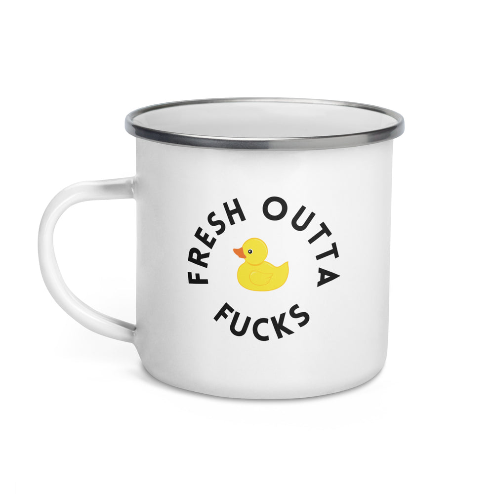 Fresh Outta F*cks Enamel Mug