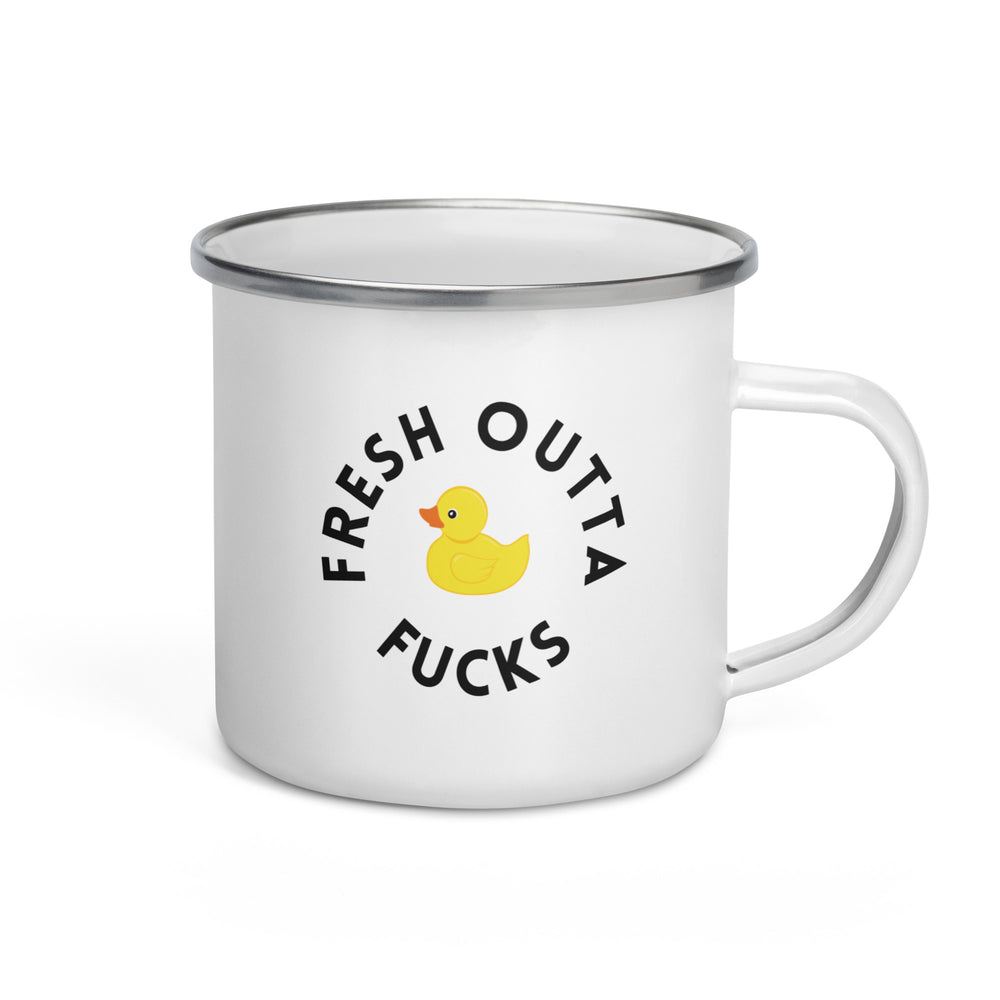 Fresh Outta F*cks Enamel Mug