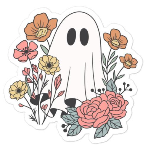 Floral Ghost Sticker