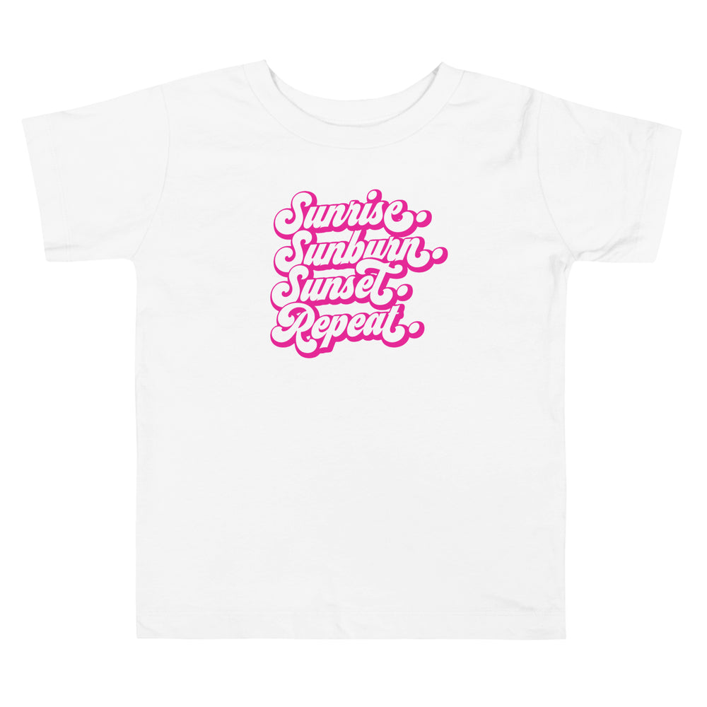 Sunrise Sunburn Sunset Repeat Toddler Short Sleeve Tee