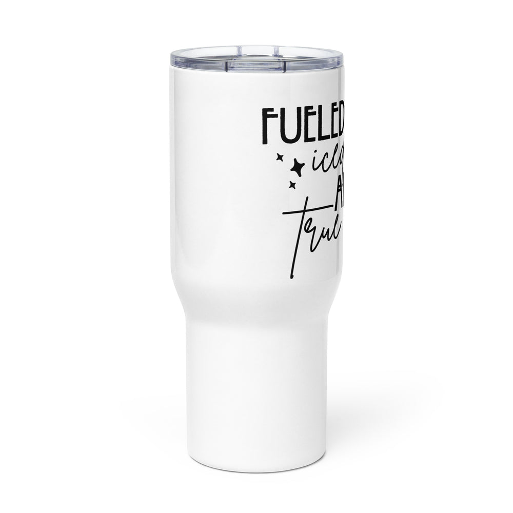 Fueled By Iced Coffee & True Crime Large Tumbler w/ Handle